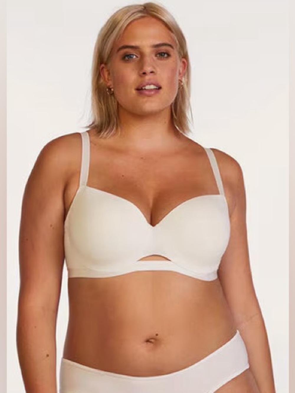 36F Cotton T-Shirt Bra Ivory White